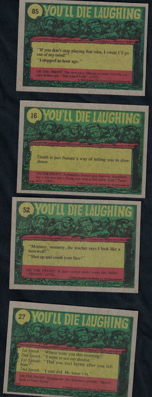 horror trading cards